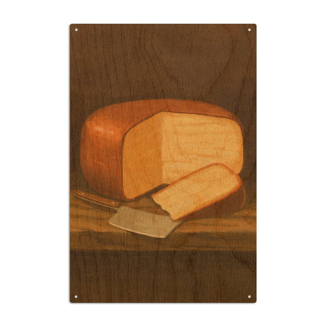 Gouda Cheese, Oil Painting, Lantern Press Artwork, Wood Signs and Postcards Wood Lantern Press 10 x 15 Wood Sign 