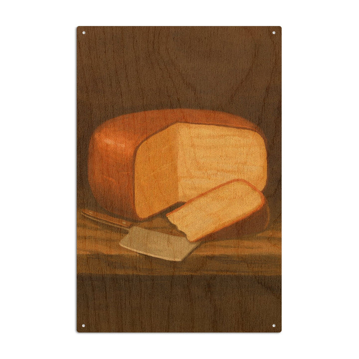 Gouda Cheese, Oil Painting, Lantern Press Artwork, Wood Signs and Postcards Wood Lantern Press 6x9 Wood Sign 