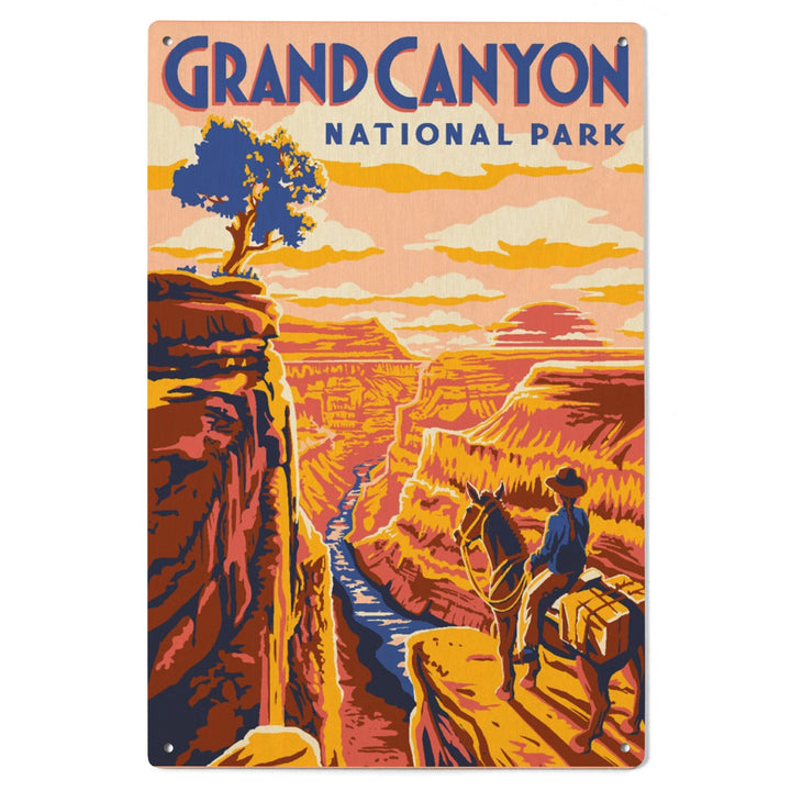 Grand Canyon National Park, Arizona, Explorer Series, Grand Canyon, Lantern Press Artwork, Wood Signs and Postcards Wood Lantern Press 