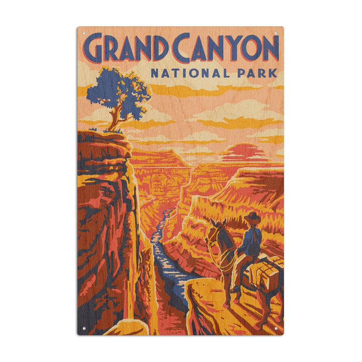 Grand Canyon National Park, Arizona, Explorer Series, Grand Canyon, Lantern Press Artwork, Wood Signs and Postcards Wood Lantern Press 6x9 Wood Sign 