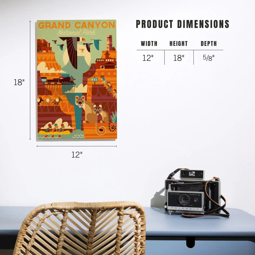 Grand Canyon National Park, Arizona, Geometric National Park Series, Lantern Press Artwork, Wood Signs and Postcards - Lantern Press