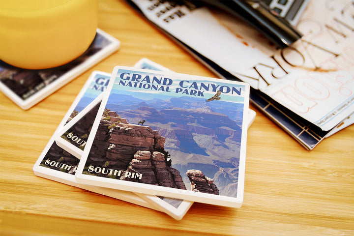 Grand Canyon National Park, Arizona, South Rim, Lantern Press Artwork, Coaster Set Coasters Lantern Press 