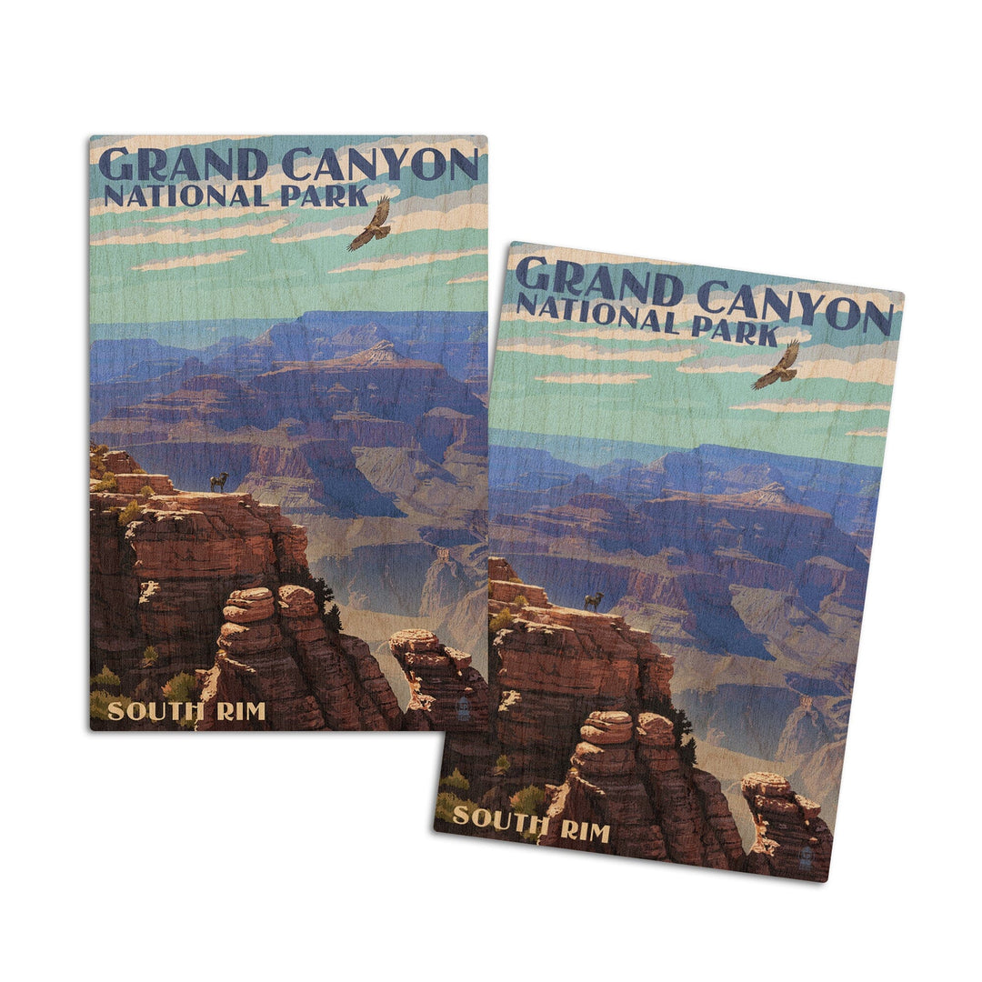 Grand Canyon National Park, Arizona, South Rim, Lantern Press Artwork, Wood Signs and Postcards Wood Lantern Press 4x6 Wood Postcard Set 