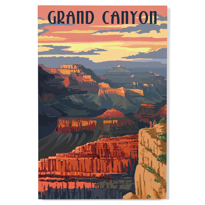 Grand Canyon National Park, Arizona, Sunset View, Lantern Press Artwork, Wood Signs and Postcards Wood Lantern Press 