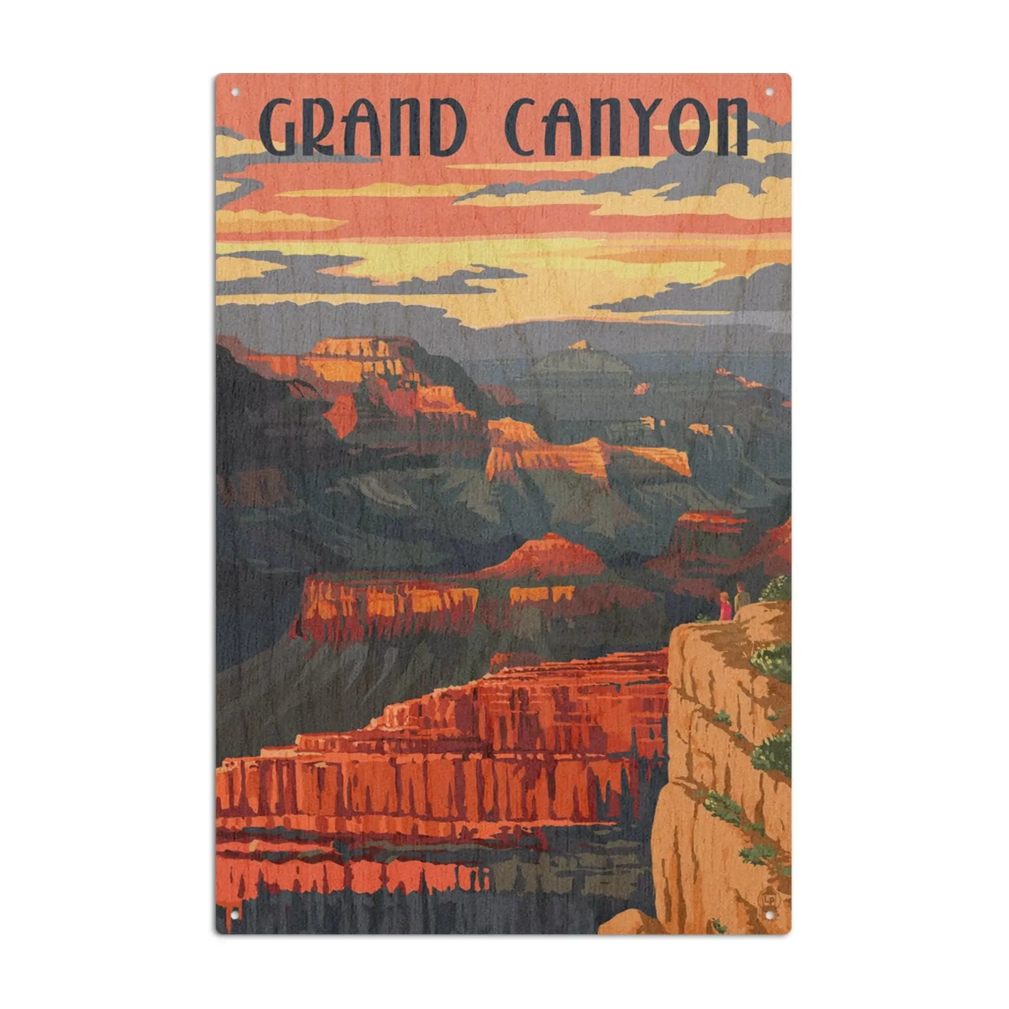 マウンテンリサーチ ラウンドボード Grand Canyon National Park, Arizona, Sunset View, Lantern Press Artwor