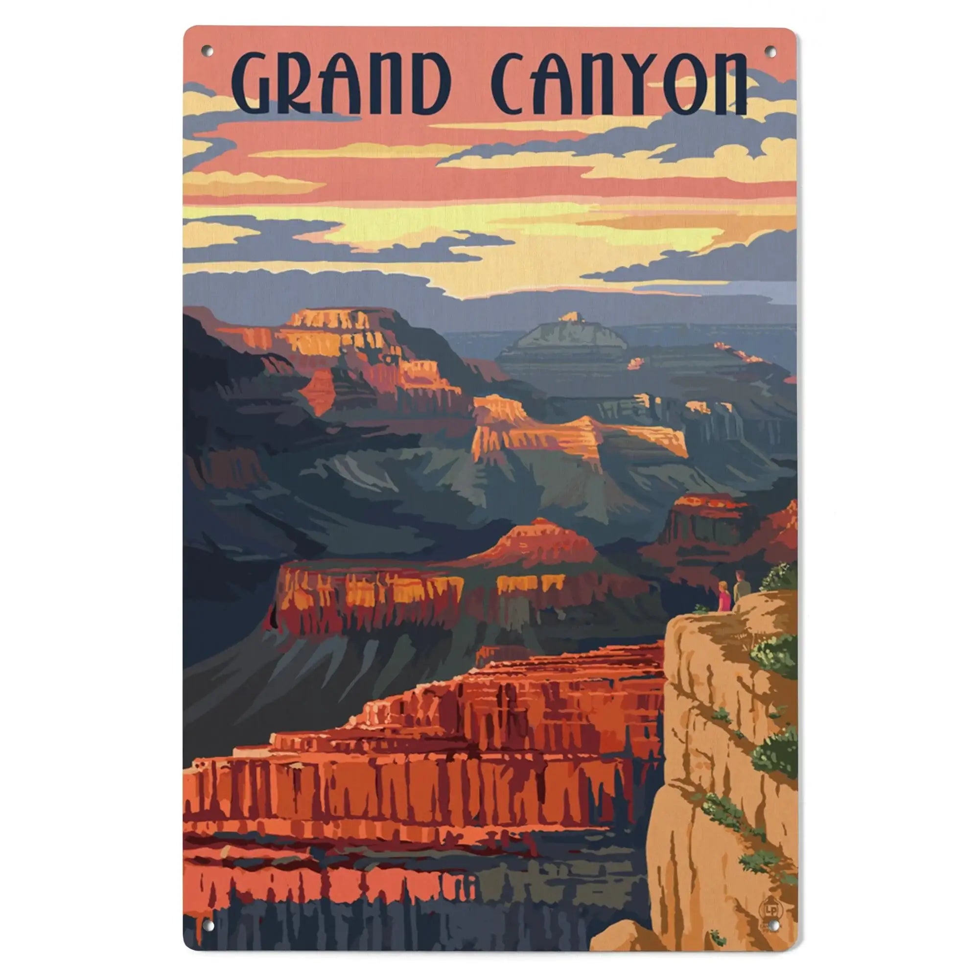Grand Canyon National Park, Arizona, Sunset View, Lantern Press Artwor