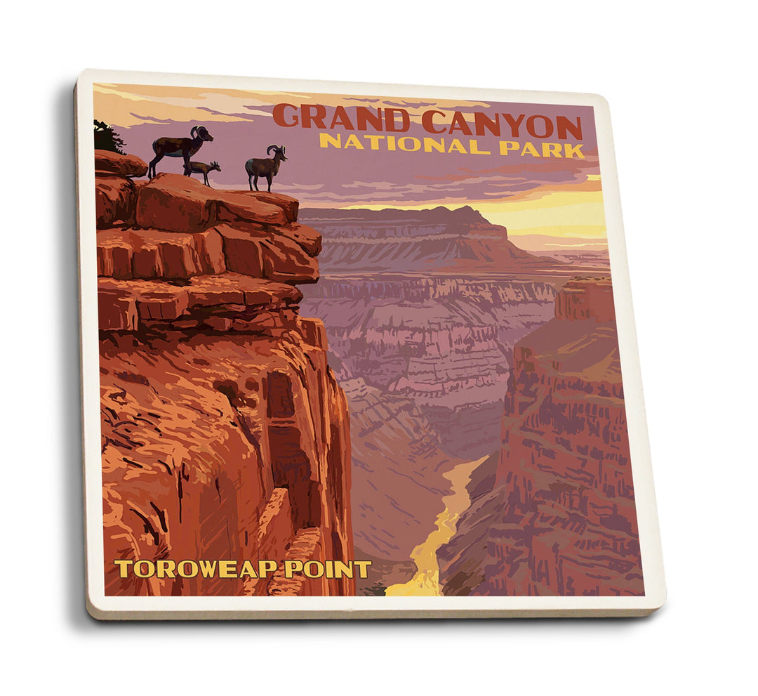 Grand Canyon National Park, Arizona, Toroweap Point, Lantern Press Artwork, Coaster Set Coasters Lantern Press 