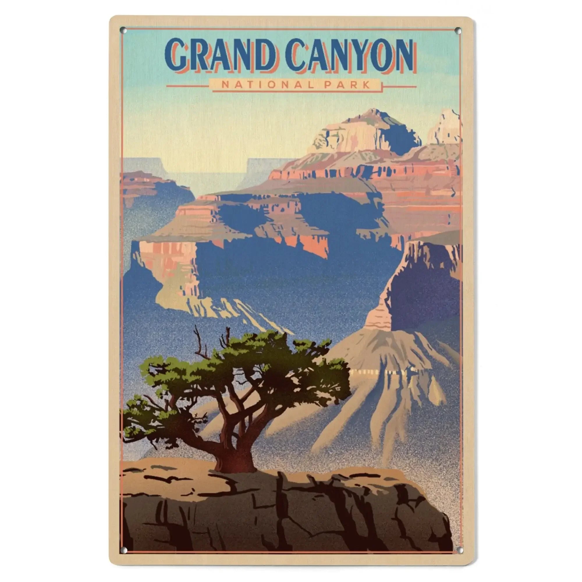 Grand Canyon National Park, Lithograph, Lantern Press Artwork, Wood Si