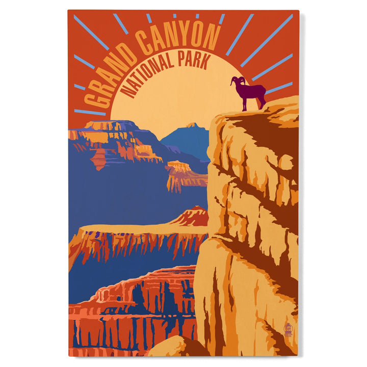 Grand Canyon National Park, Psychedelic, Lantern Press Poster, Wood Signs and Postcards Wood Lantern Press 