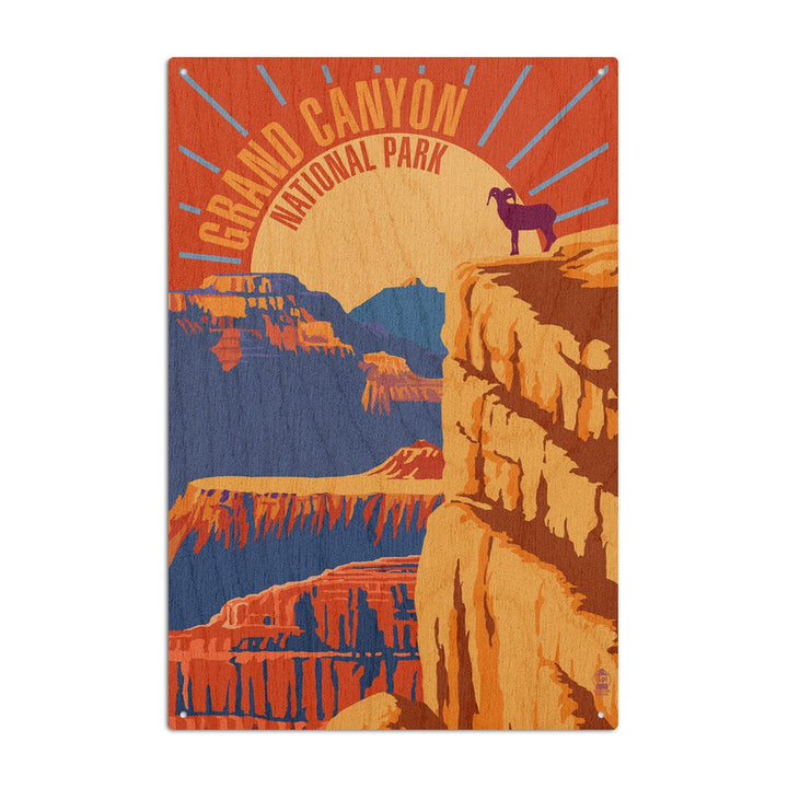 Grand Canyon National Park, Psychedelic, Lantern Press Poster, Wood Signs and Postcards Wood Lantern Press 6x9 Wood Sign 