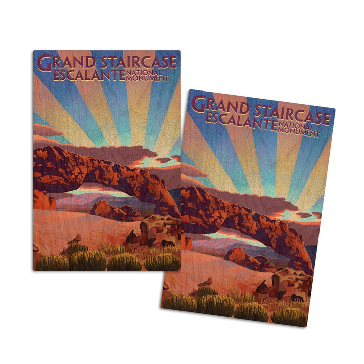 Grand Staircase-Escalante National Monument, Utah, Lantern Press Artwork, Wood Signs and Postcards Wood Lantern Press 4x6 Wood Postcard Set 