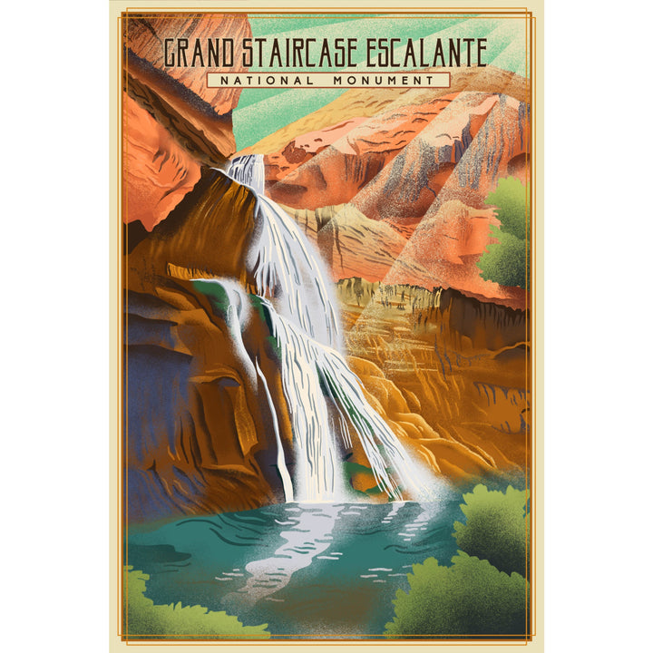 Grand Staircase-Escalante National Monument, Utah, Lithograph, Lantern Press Artwork, Stretched Canvas Canvas Lantern Press 