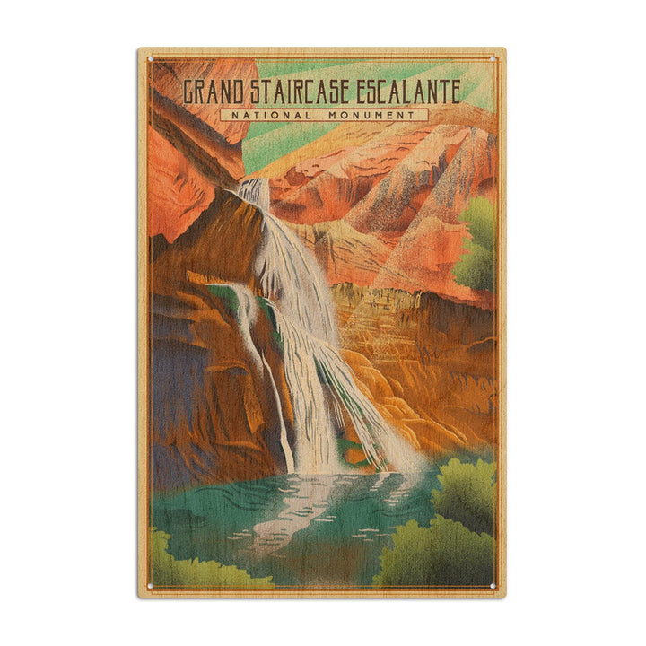 Grand Staircase-Escalante National Monument, Utah, Lithograph, Lantern Press Artwork, Wood Signs and Postcards Wood Lantern Press 10 x 15 Wood Sign 
