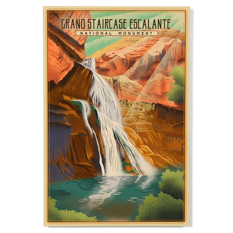 Grand Staircase-Escalante National Monument, Utah, Lithograph, Lantern Press Artwork, Wood Signs and Postcards Wood Lantern Press 