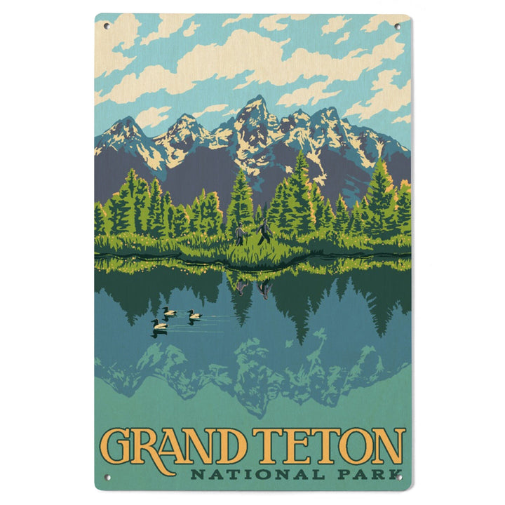Grand Teton National Park, Wyoming, Explorer Series, Lantern Press Artwork, Wood Signs and Postcards Wood Lantern Press 