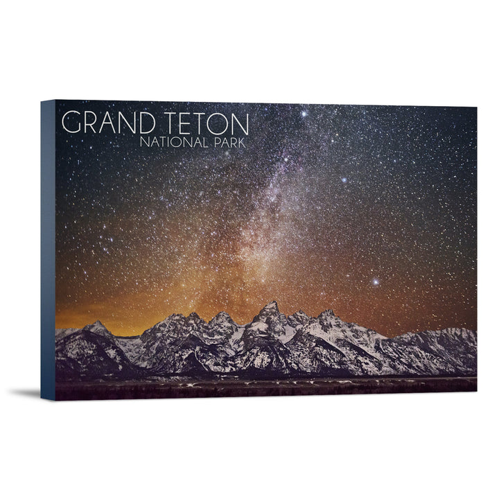 Grand Teton National Park, Wyoming, Milky Way, Lantern Press Photography, Stretched Canvas Canvas Lantern Press 12x18 Stretched Canvas 