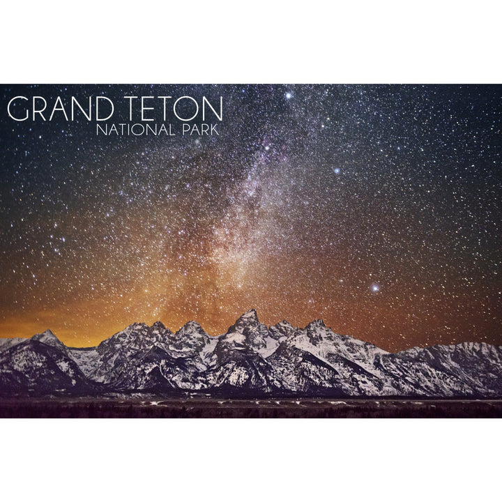 Grand Teton National Park, Wyoming, Milky Way, Lantern Press Photography, Stretched Canvas Canvas Lantern Press 