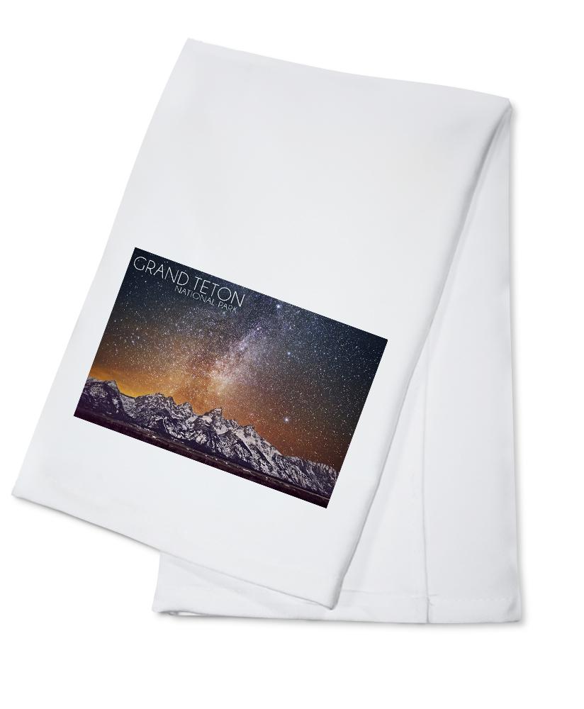 Grand Teton National Park, Wyoming, Milky Way, Lantern Press Photography, Towels and Aprons Kitchen Lantern Press Cotton Towel 