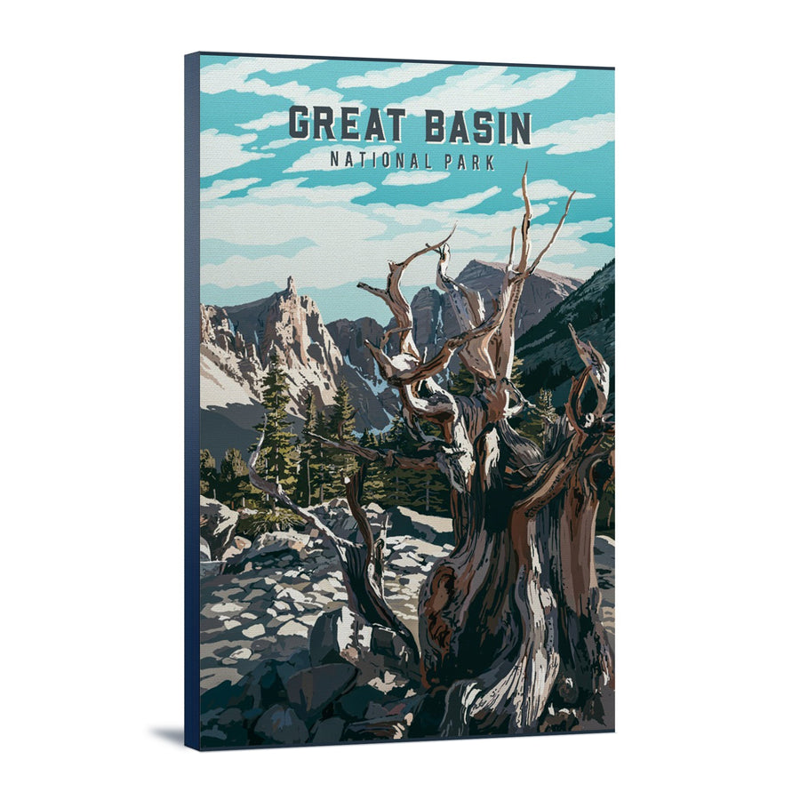 Great Basin National Park, Nevada, Painterly National Park Series, Stretched Canvas Canvas Lantern Press 