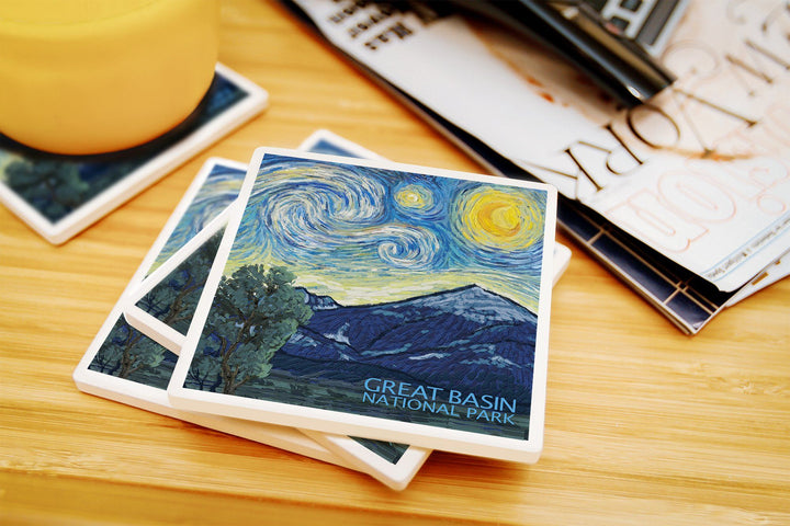 Great Basin National Park, Starry Night National Park Series, Lantern Press Artwork, Coaster Set Coasters Lantern Press 