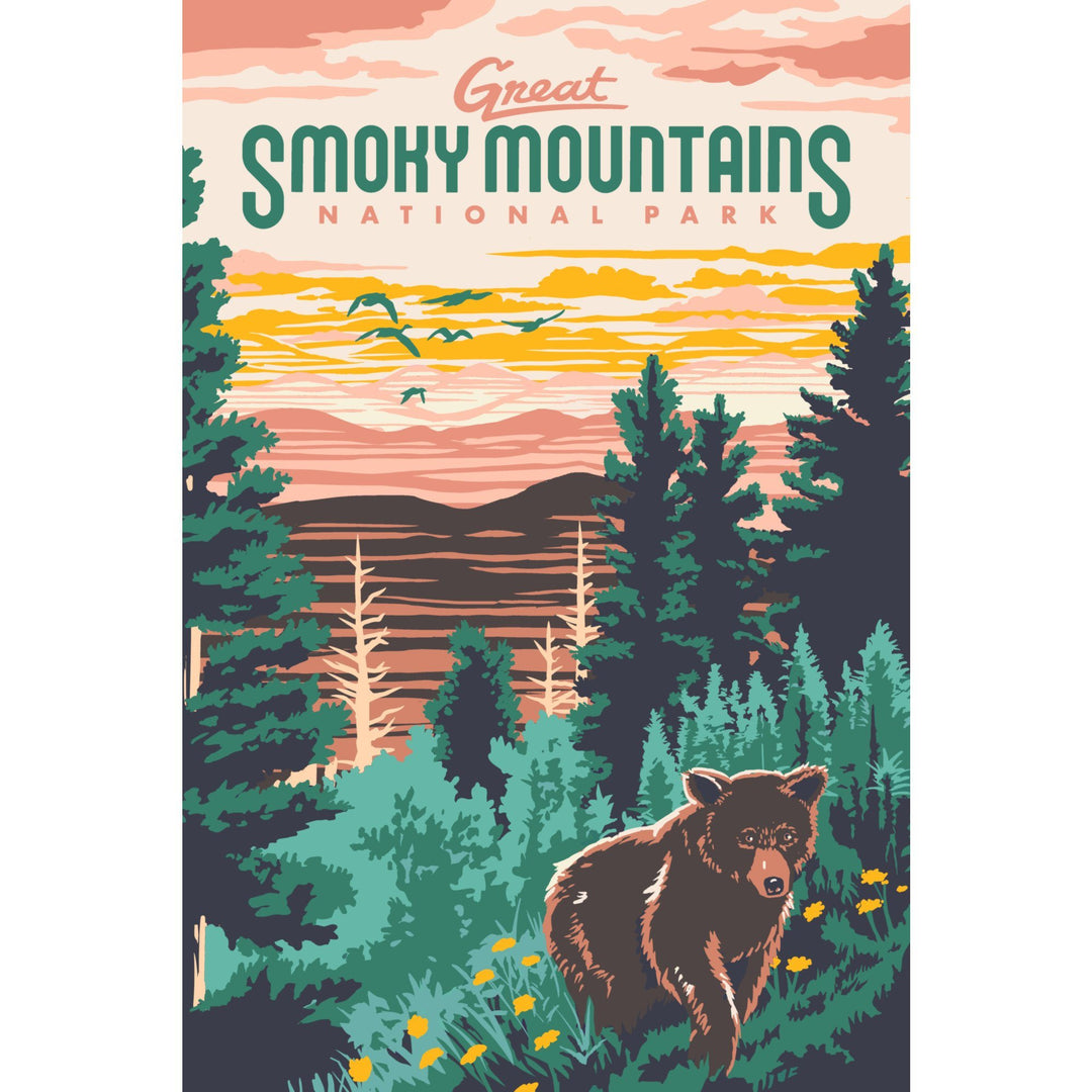 Great Smoky Mountains National Park, Explorer Series, Lantern Press Artwork, Stretched Canvas Canvas Lantern Press 