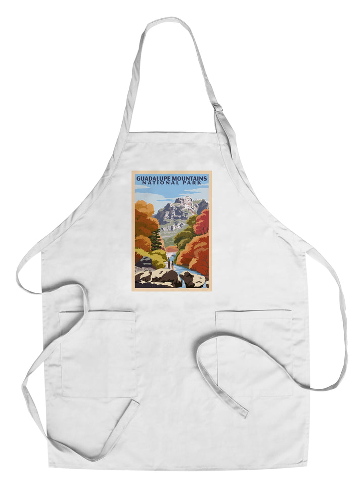 Guadalupe Mountains National Park, WPA Style, Lantern Press Artwork, Towels and Aprons Kitchen Lantern Press Chef's Apron 