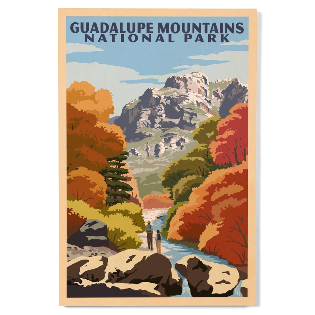 Guadalupe Mountains National Park, WPA Style, Lantern Press Artwork, Wood Signs and Postcards Wood Lantern Press 