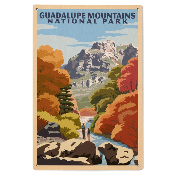 Guadalupe Mountains National Park, WPA Style, Lantern Press Artwork, Wood Signs and Postcards Wood Lantern Press 