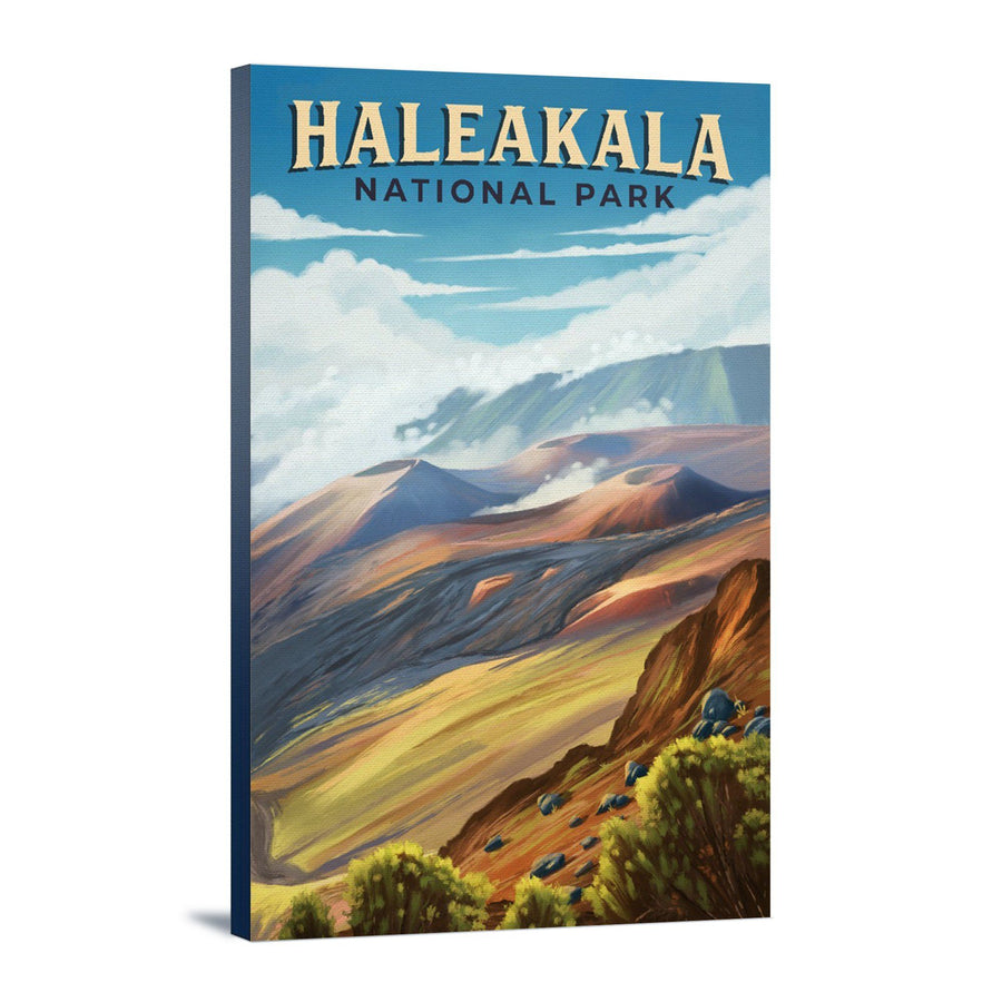 Haleakala National Park, Hawaii, Oil Painting, Lantern Press Artwork, Stretched Canvas Canvas Lantern Press 