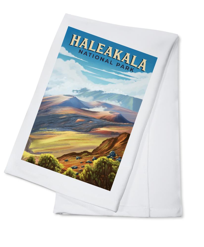 Haleakala National Park, Hawaii, Oil Painting, Lantern Press Artwork, Towels and Aprons Kitchen Lantern Press 