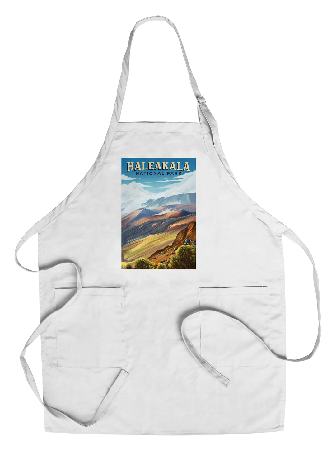 Haleakala National Park, Hawaii, Oil Painting, Lantern Press Artwork, Towels and Aprons Kitchen Lantern Press Chef's Apron 