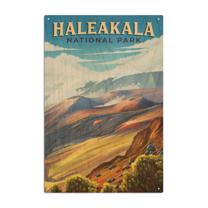 Haleakala National Park, Hawaii, Oil Painting, Lantern Press Artwork, Wood Signs and Postcards Wood Lantern Press 10 x 15 Wood Sign 