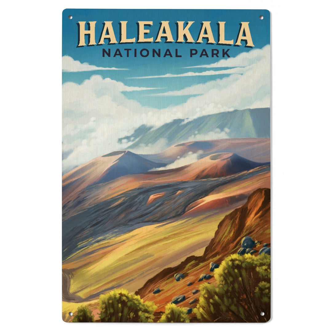 Haleakala National Park, Hawaii, Oil Painting, Lantern Press Artwork, Wood Signs and Postcards Wood Lantern Press 