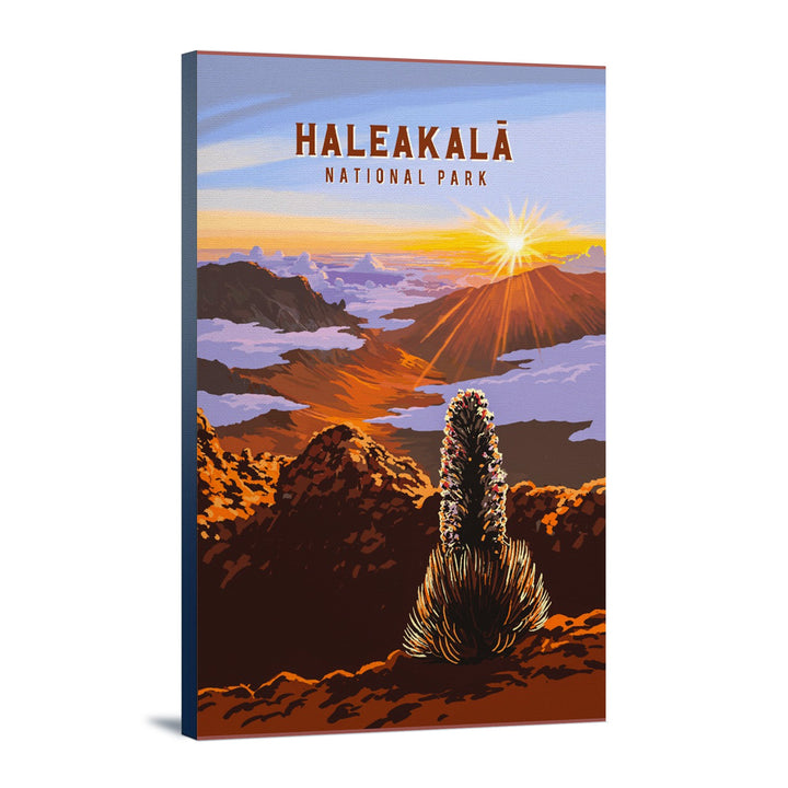 Haleakala National Park, Hawaii, Painterly National Park Series, Stretched Canvas Canvas Lantern Press 24x36 Stretched Canvas 