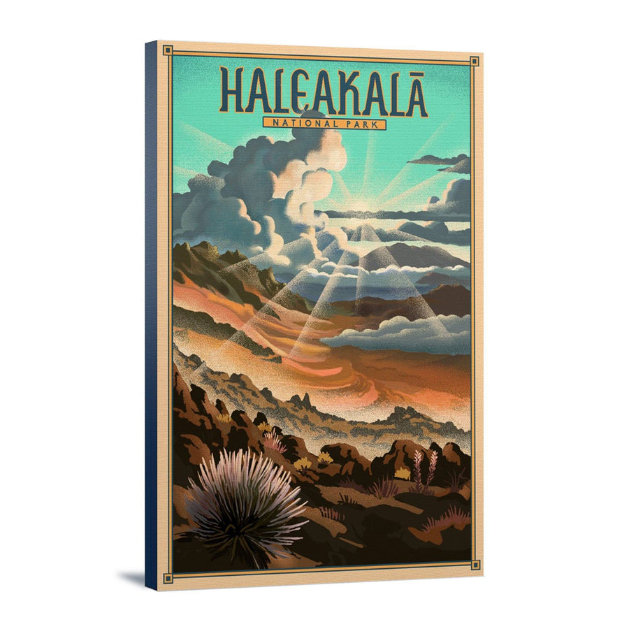 Haleakala National Park, Lithograph National Park Series, Lantern Press Artwork, Stretched Canvas Canvas Lantern Press 