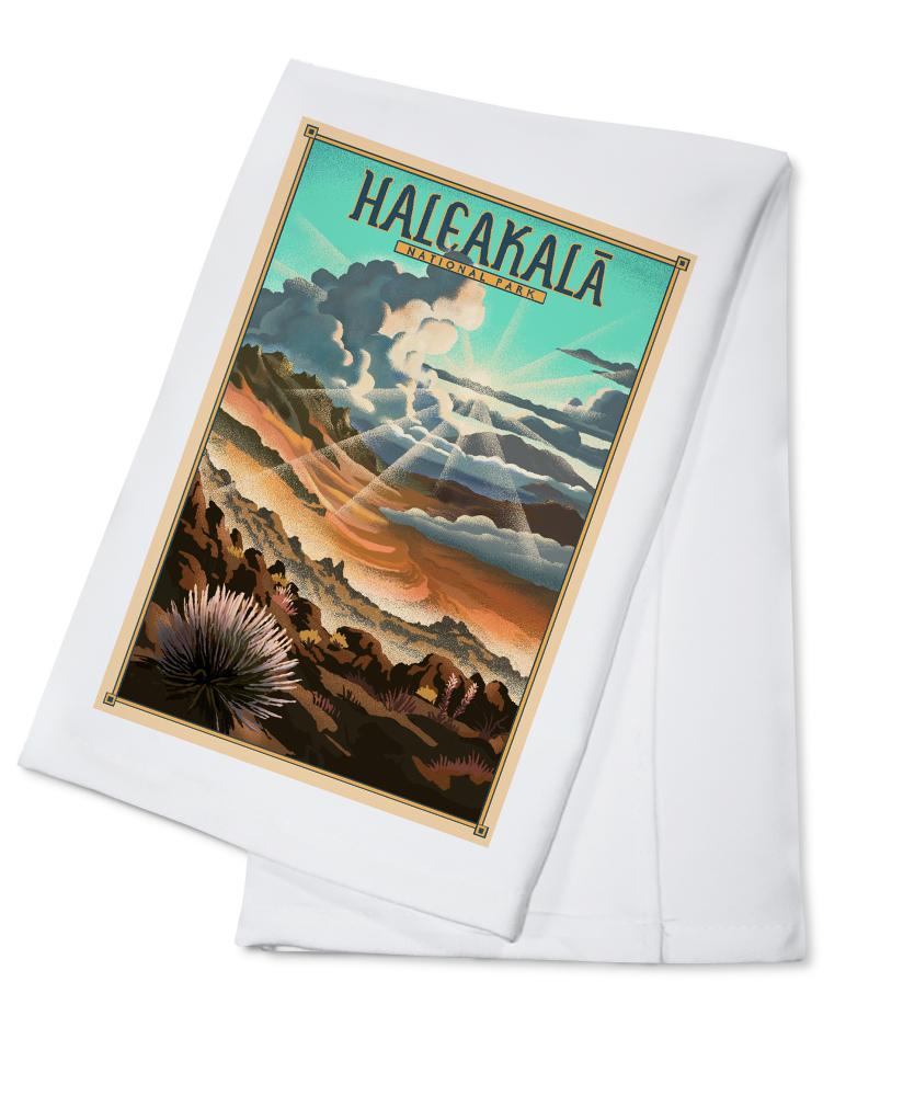 Haleakala National Park, Lithograph National Park Series, Lantern Press Artwork, Towels and Aprons Kitchen Lantern Press 