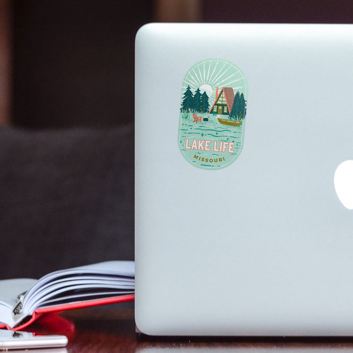 Hannibal, Missouri, Lake Michigan, Lake Life Series, Lake Life, Contour, Vinyl Sticker - Lantern Press
