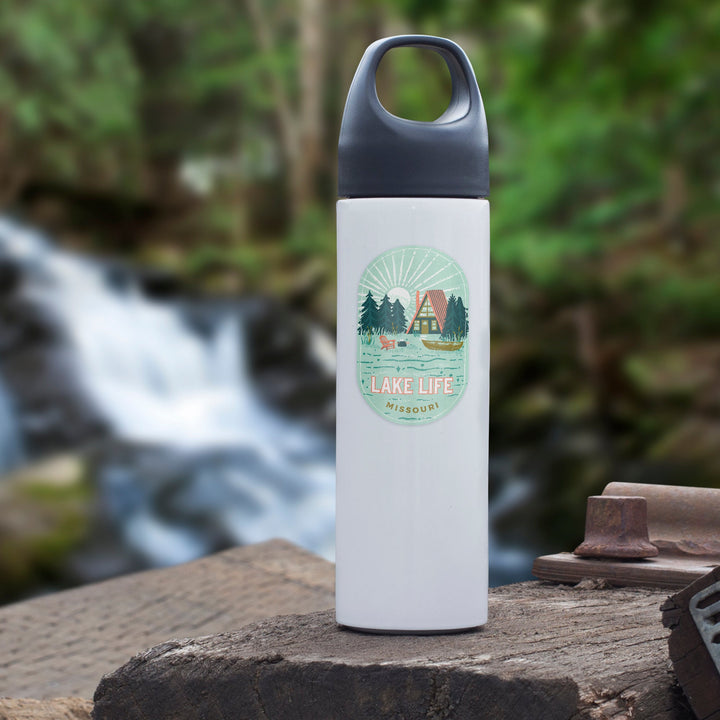 Hannibal, Missouri, Lake Michigan, Lake Life Series, Lake Life, Contour, Vinyl Sticker - Lantern Press