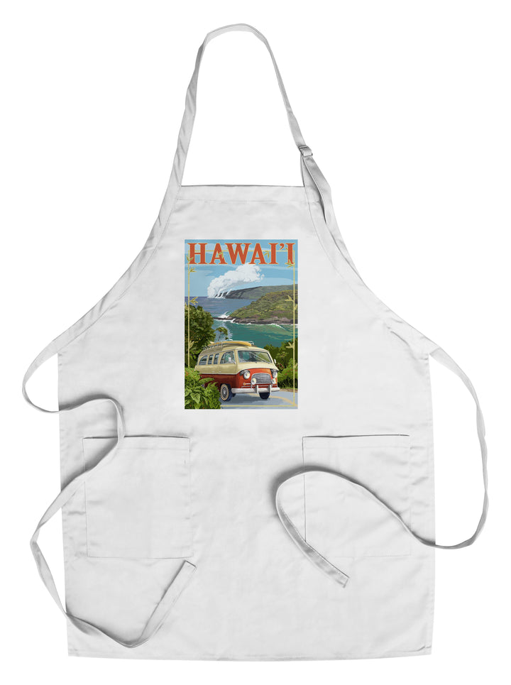 Hawaii, Camper Van, Lantern Press Artwork, Towels and Aprons Kitchen Lantern Press Chef's Apron 