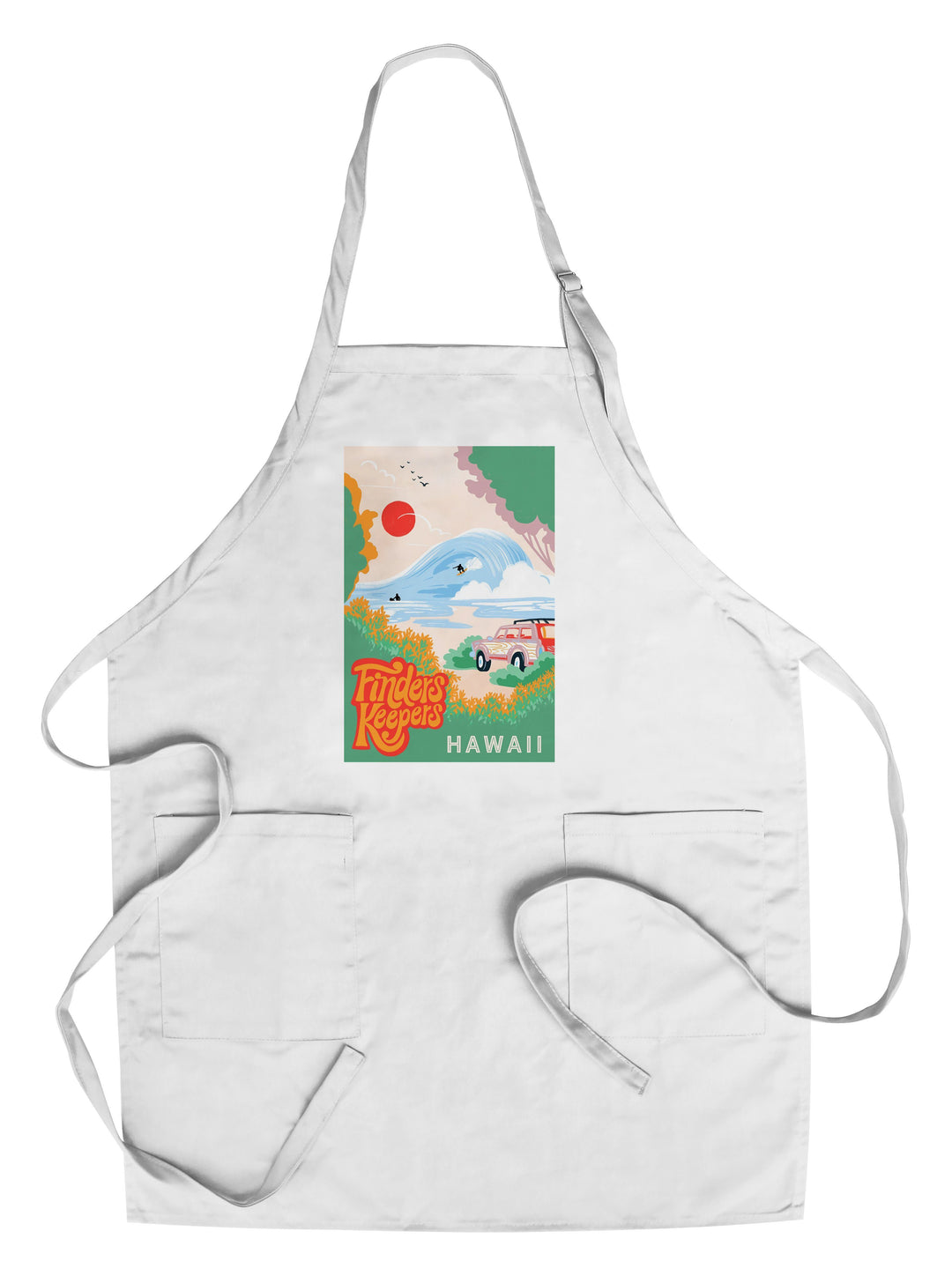 Hawaii, Secret Surf Spot Collection, Surf Scene At The Beach, Finders Keepers, Lantern Press Artwork, Towels and Aprons Kitchen Lantern Press Chef's Apron 