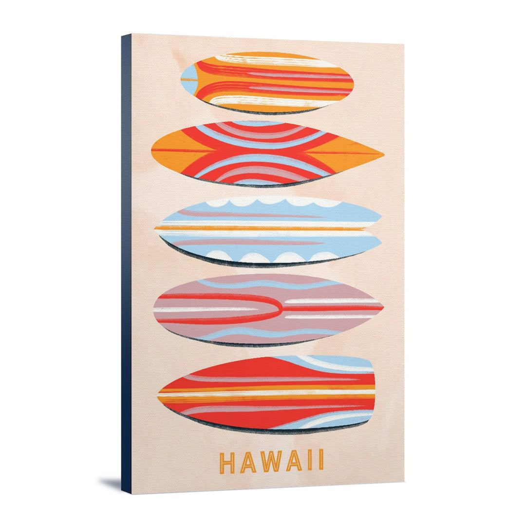Hawaii, Secret Surf Spot Collection, Surfboards, Unlimited Quiver, Lantern Press Artwork, Stretched Canvas Canvas Lantern Press 16x24 Stretched Canvas 