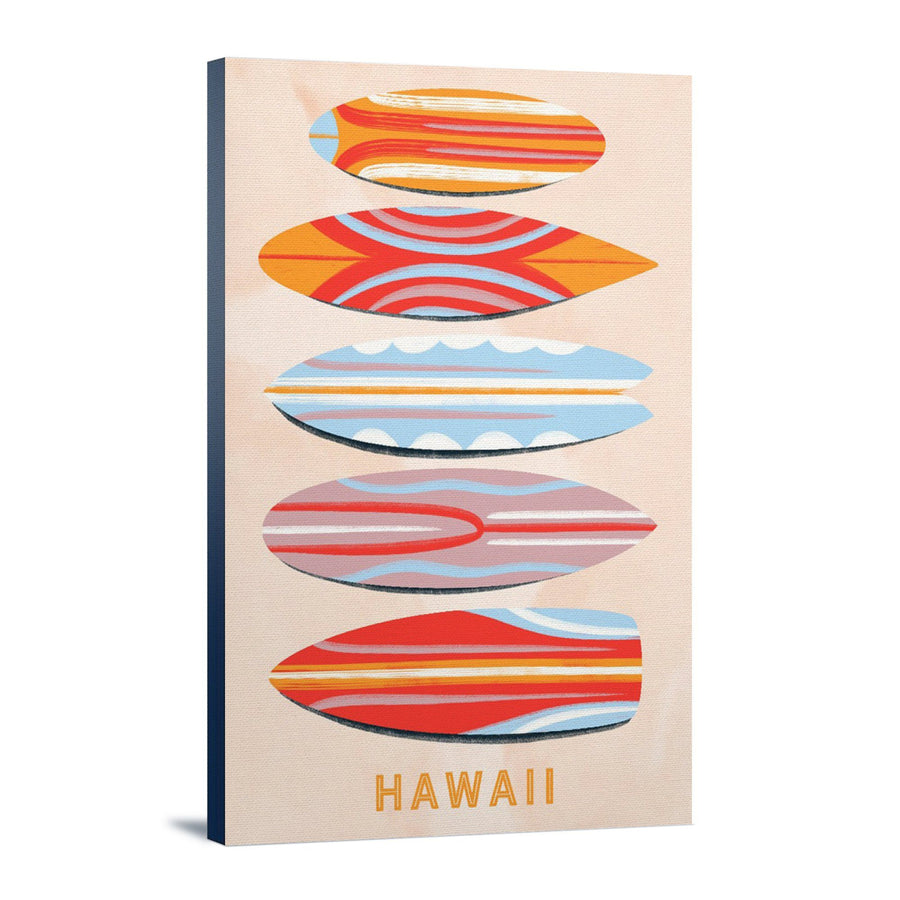 Hawaii, Secret Surf Spot Collection, Surfboards, Unlimited Quiver, Lantern Press Artwork, Stretched Canvas Canvas Lantern Press 