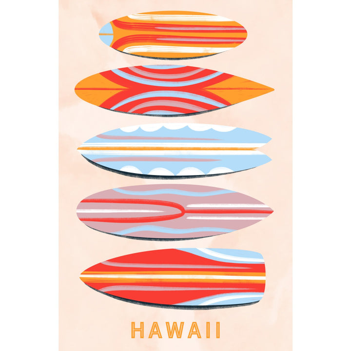 Hawaii, Secret Surf Spot Collection, Surfboards, Unlimited Quiver, Lantern Press Artwork, Stretched Canvas Canvas Lantern Press 