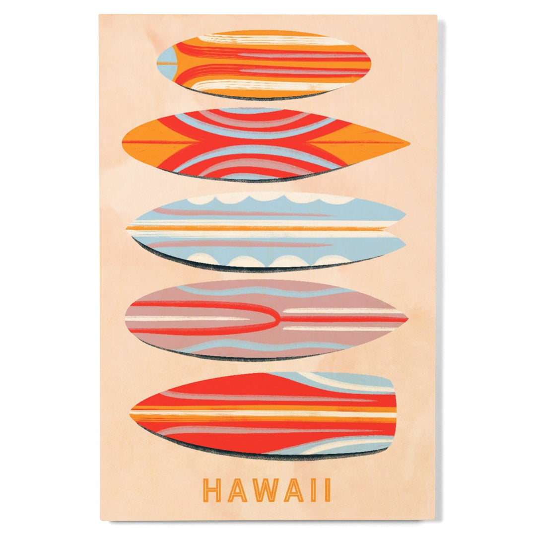 Hawaii, Secret Surf Spot Collection, Surfboards, Unlimited Quiver, Lantern Press Artwork, Wood Signs and Postcards Wood Lantern Press 