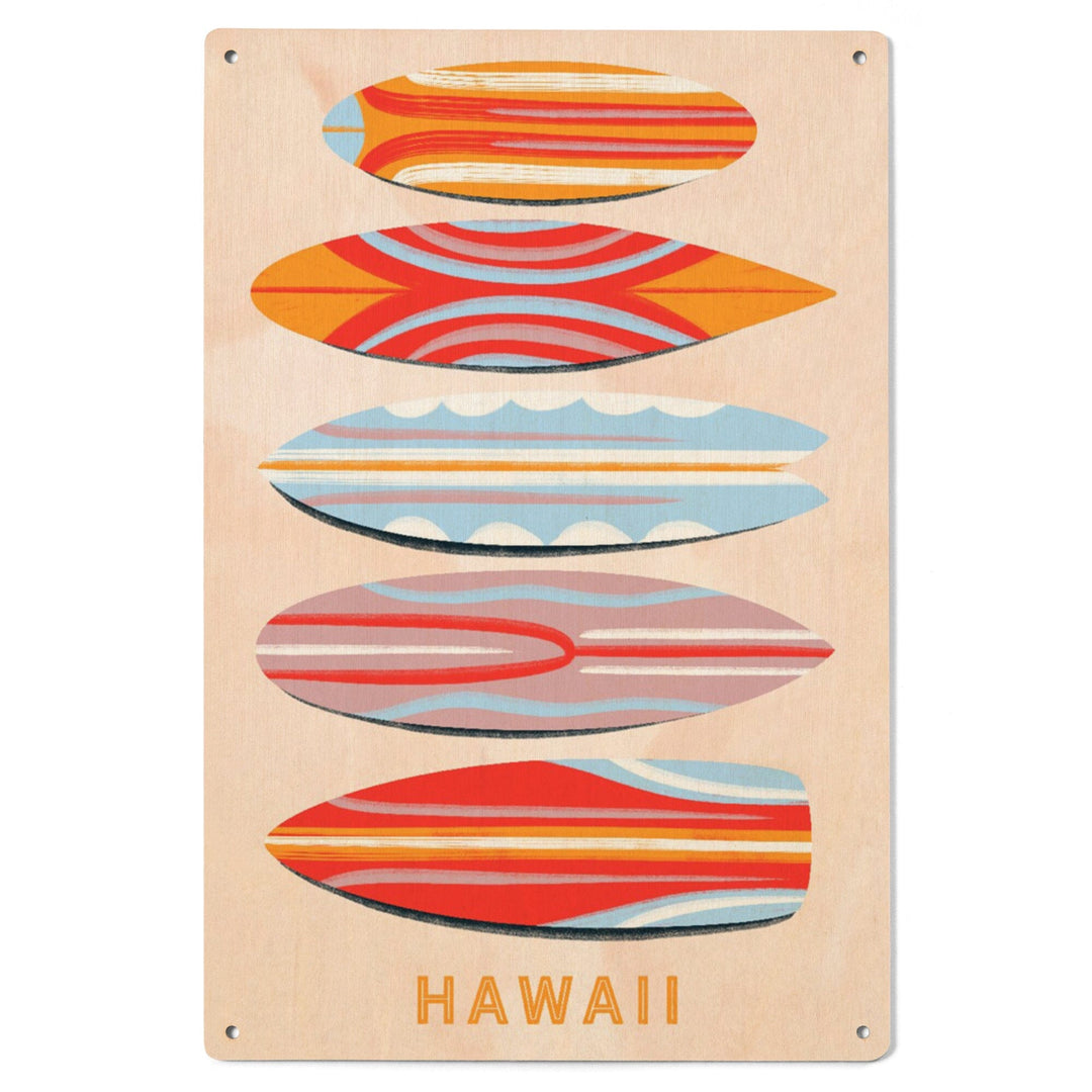 Hawaii, Secret Surf Spot Collection, Surfboards, Unlimited Quiver, Lantern Press Artwork, Wood Signs and Postcards Wood Lantern Press 
