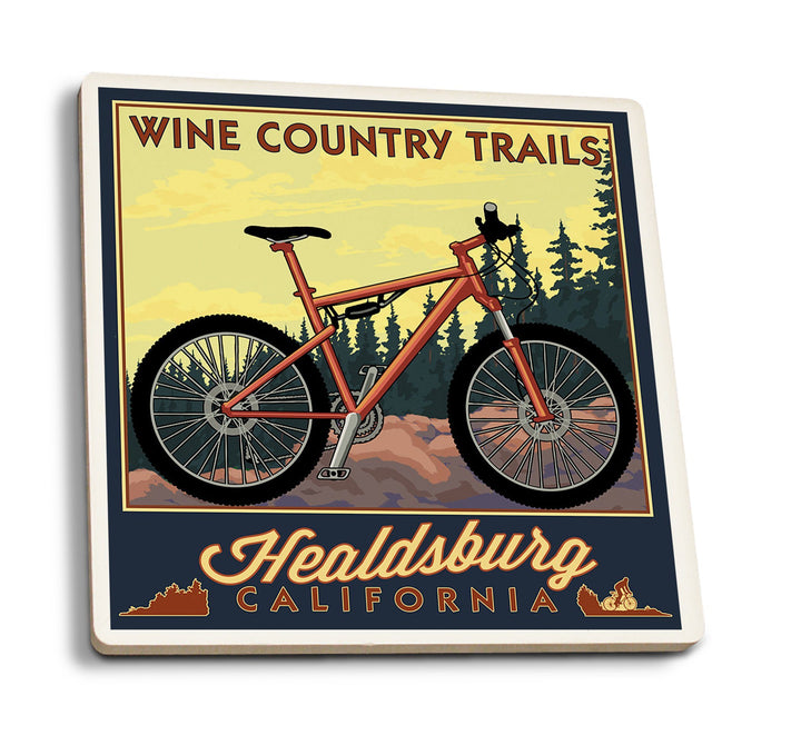 Healdsburg, California, Wine Country Trails, Lantern Press Artwork, Coaster Set Coasters Lantern Press 