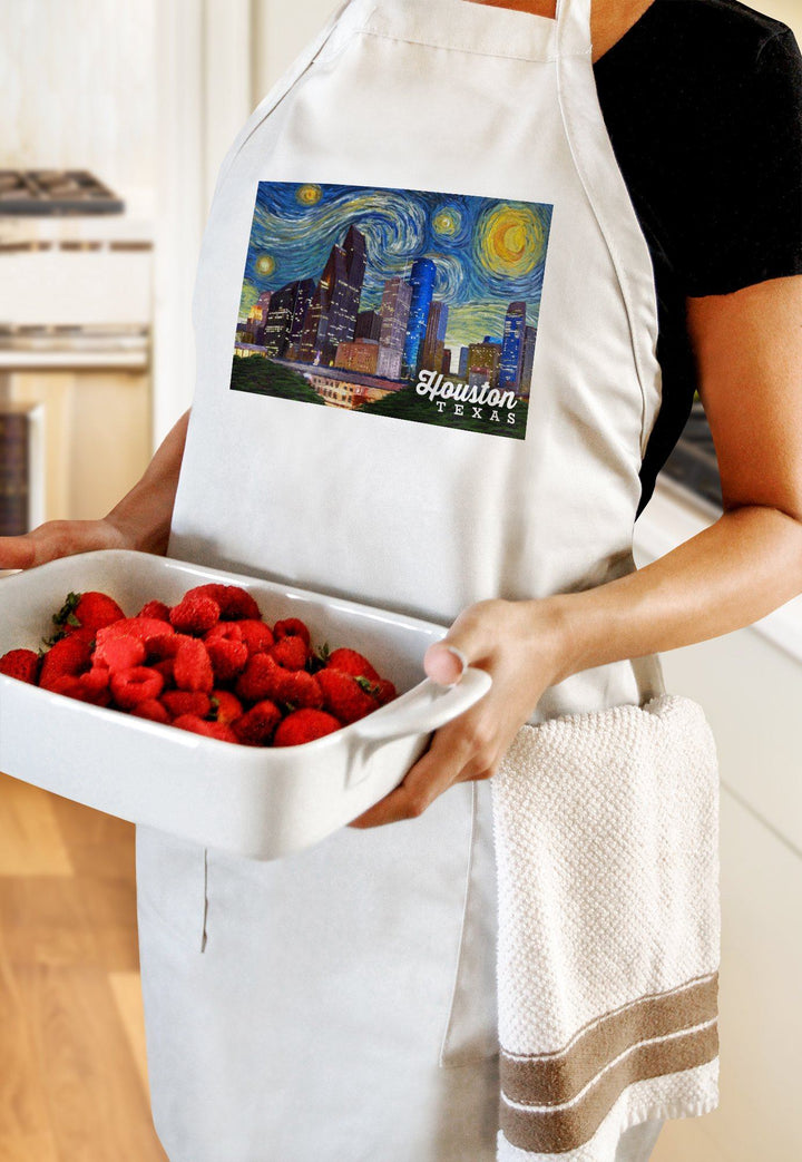 Houston, Texas, Starry Night Series, Lantern Press Artwork, Towels and Aprons Kitchen Lantern Press 