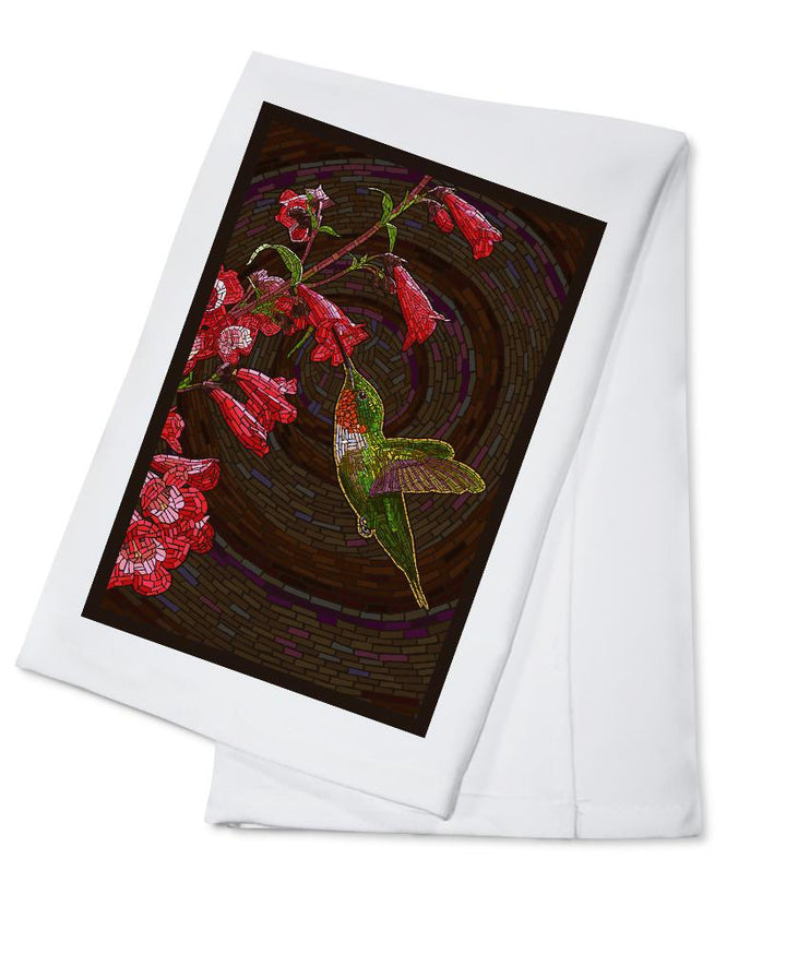 Hummingbird, Paper Mosaic, Lantern Press Artwork, Towels and Aprons Kitchen Lantern Press Cotton Towel 