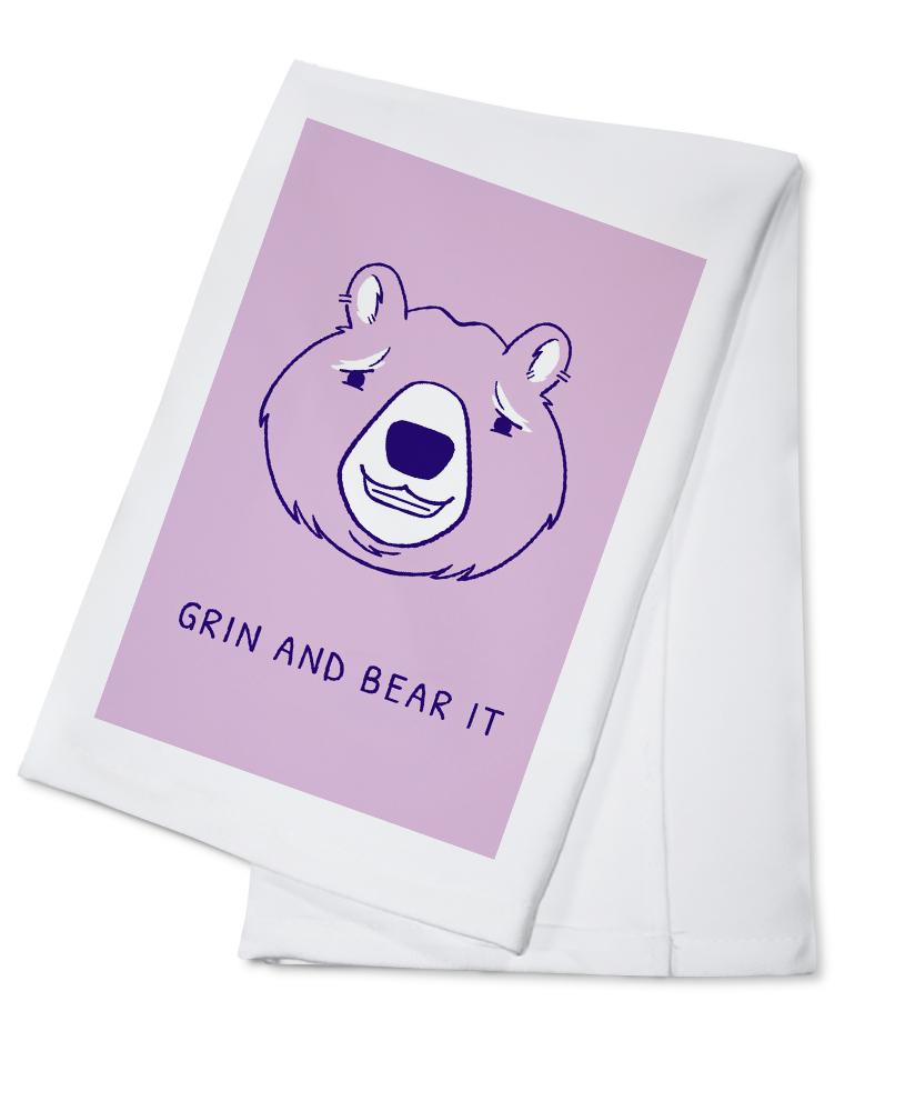 Humorous Animals Collection, Bear, Grin And Bear It, Towels and Aprons Kitchen Lantern Press Cotton Towel 