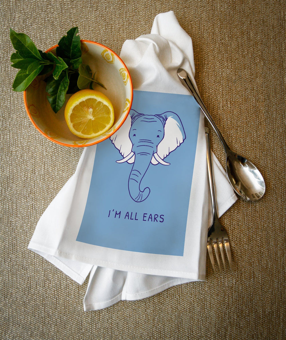 Humorous Animals Collection, Elephant, I'm All Ears, Towels and Aprons Kitchen Lantern Press 